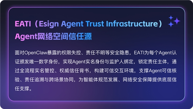如何应对OpenClaw安全困局，eSign EATI为AI智能体“上户口？