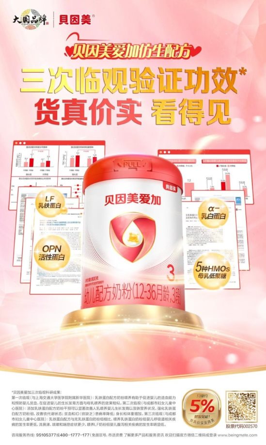 加冕时刻：贝因美爱加荣膺首款地位