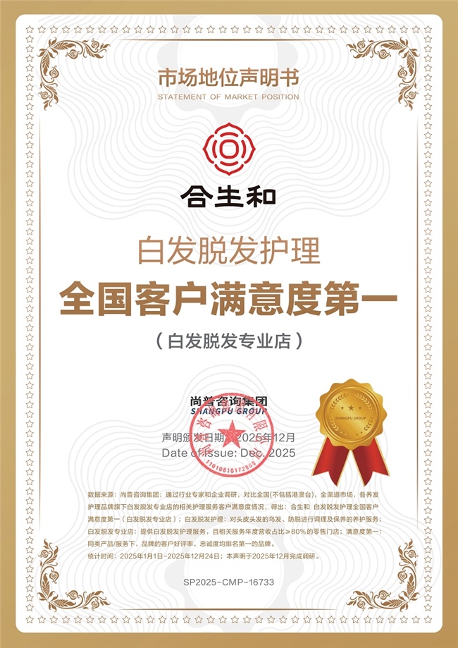 合生和一举荣获领导品牌与满意度两项市场地位声明 合生和一举荣获领导品牌与满意度两项市场地位声明