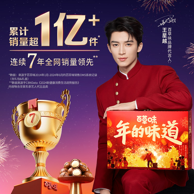 连续7年销量领先,百草味2025年货礼盒全新升级 连续7年销量领先,百草味2025年货礼盒全新升级